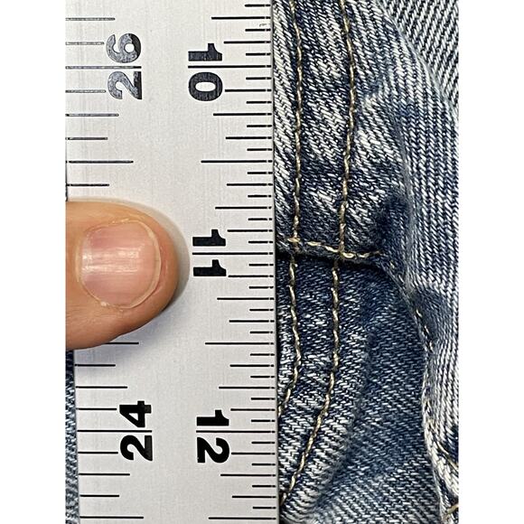 American Eagle Mom Short Womens 0 Blue Distressed Denim Super High Rise Shorts - Picture 4 of 14